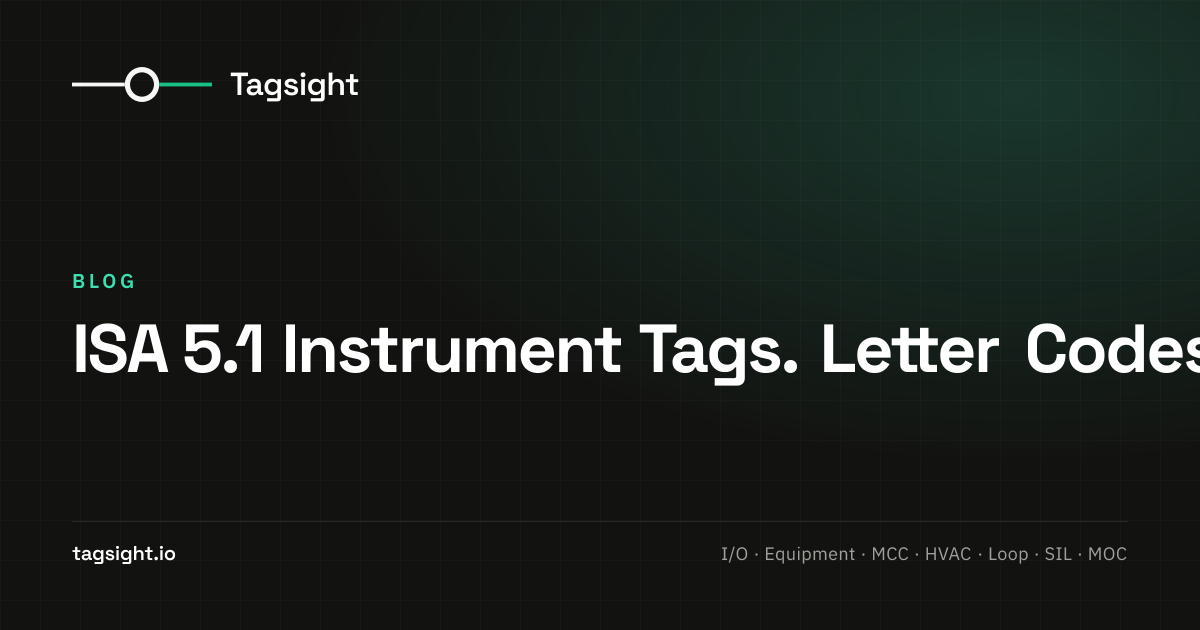 ISA 5.1 Instrument Tags. Read Any Letter Code, Tagsight