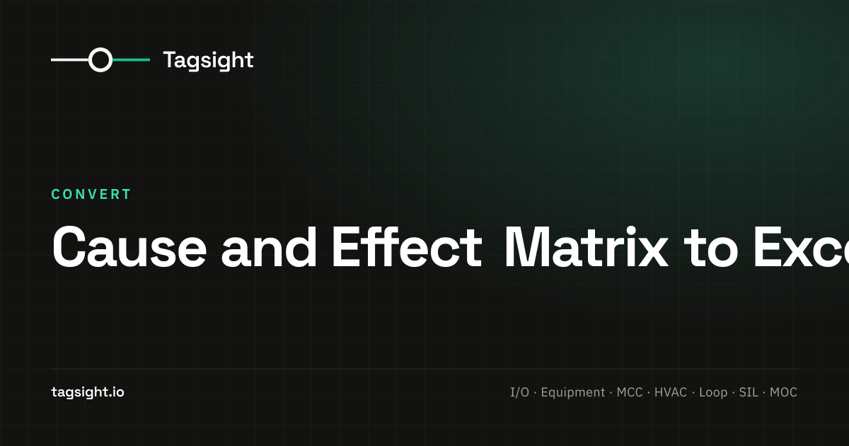 Cause and Effect Matrix to Excel | Tagsight