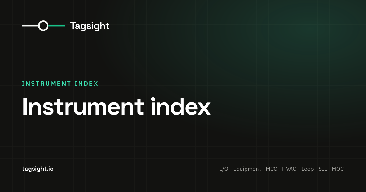 Instrument index | Tagsight