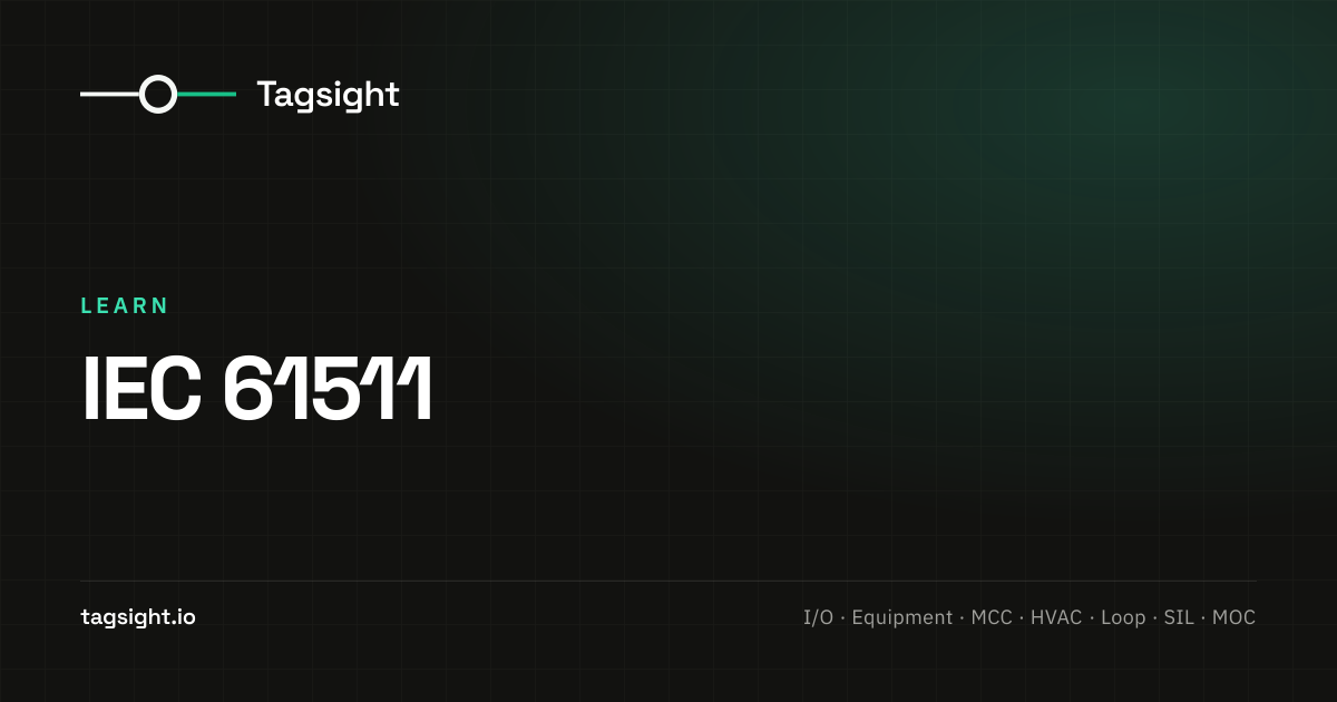 IEC 61511. Functional Safety Standard, Tagsight