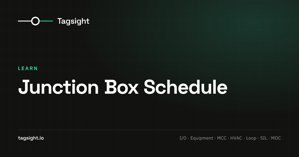 What is a junction box schedule? Field-side wiring documentation ...