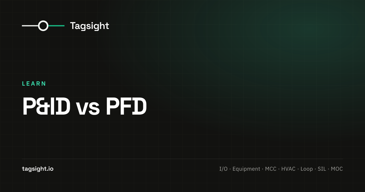 P&ID vs PFD. What each shows and when each is used, Tagsight