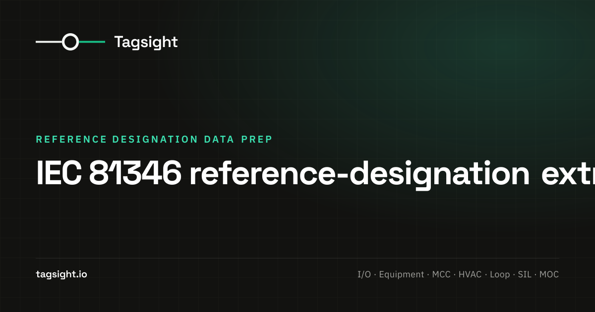 IEC 81346 reference-designation extraction, Tagsight