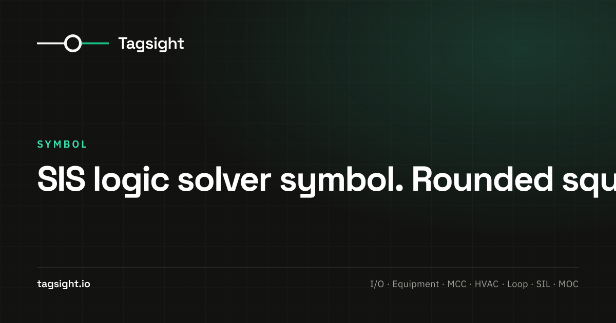 SIS logic solver symbol. Rounded square with diamond per ISA 5.1, Tagsight