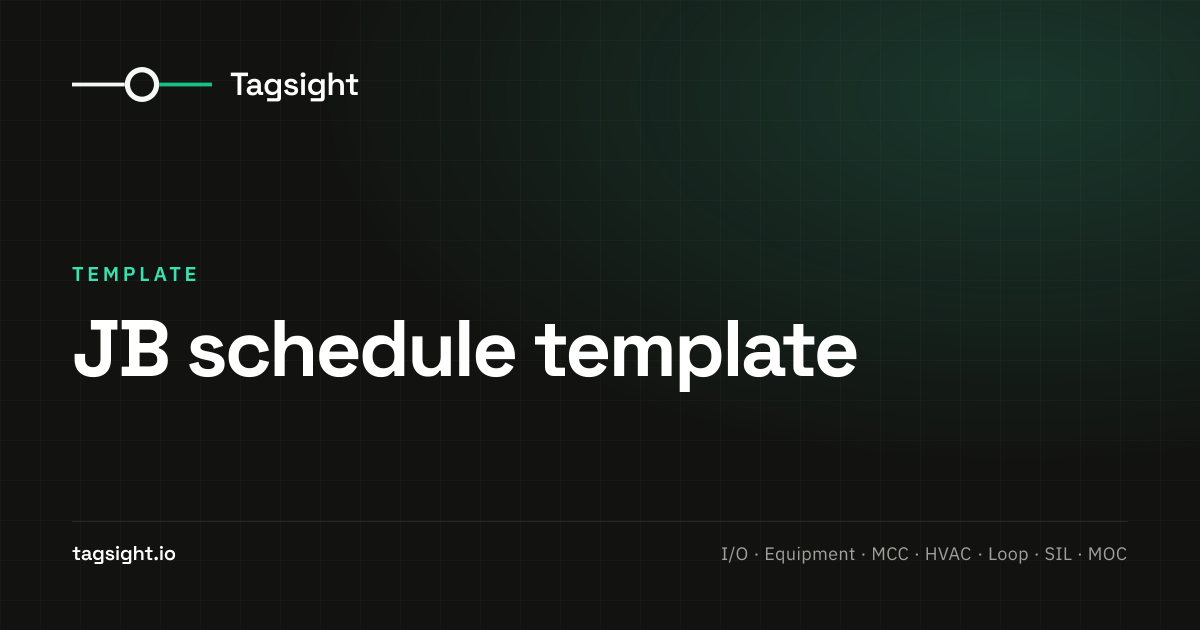 Junction Box Schedule Excel Template for Wiring | Tagsight